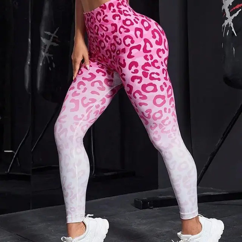 Leopard Print Seamless Leggings Fitness Women High Waist Sexy Yoga Pants Scrunch Butt Booty Leggins Gym Joggingfemale Clothes