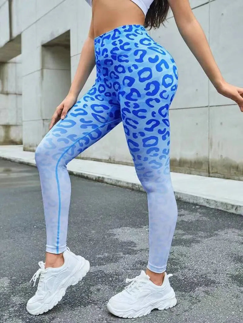 Leopard Print Seamless Leggings Fitness Women High Waist Sexy Yoga Pants Scrunch Butt Booty Leggins Gym Joggingfemale Clothes