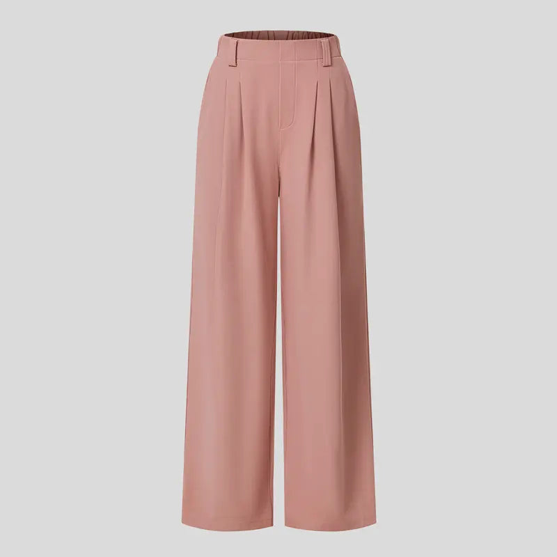 Halara High Waisted Plicated Side Pocket Wide Leg Waffle Casual Pants